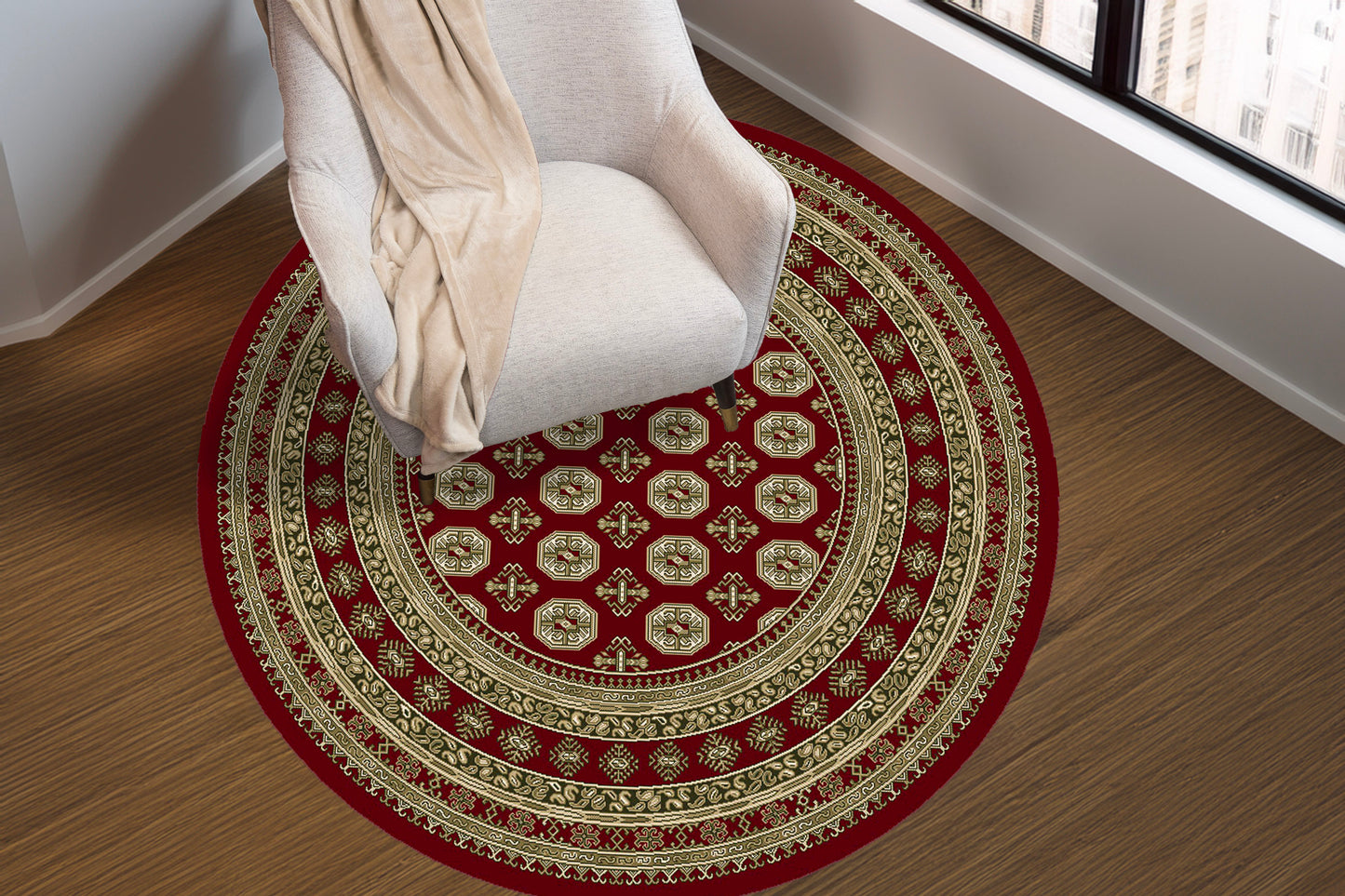 Ancient Garden 57102-1293 Red/Beige Area Rug