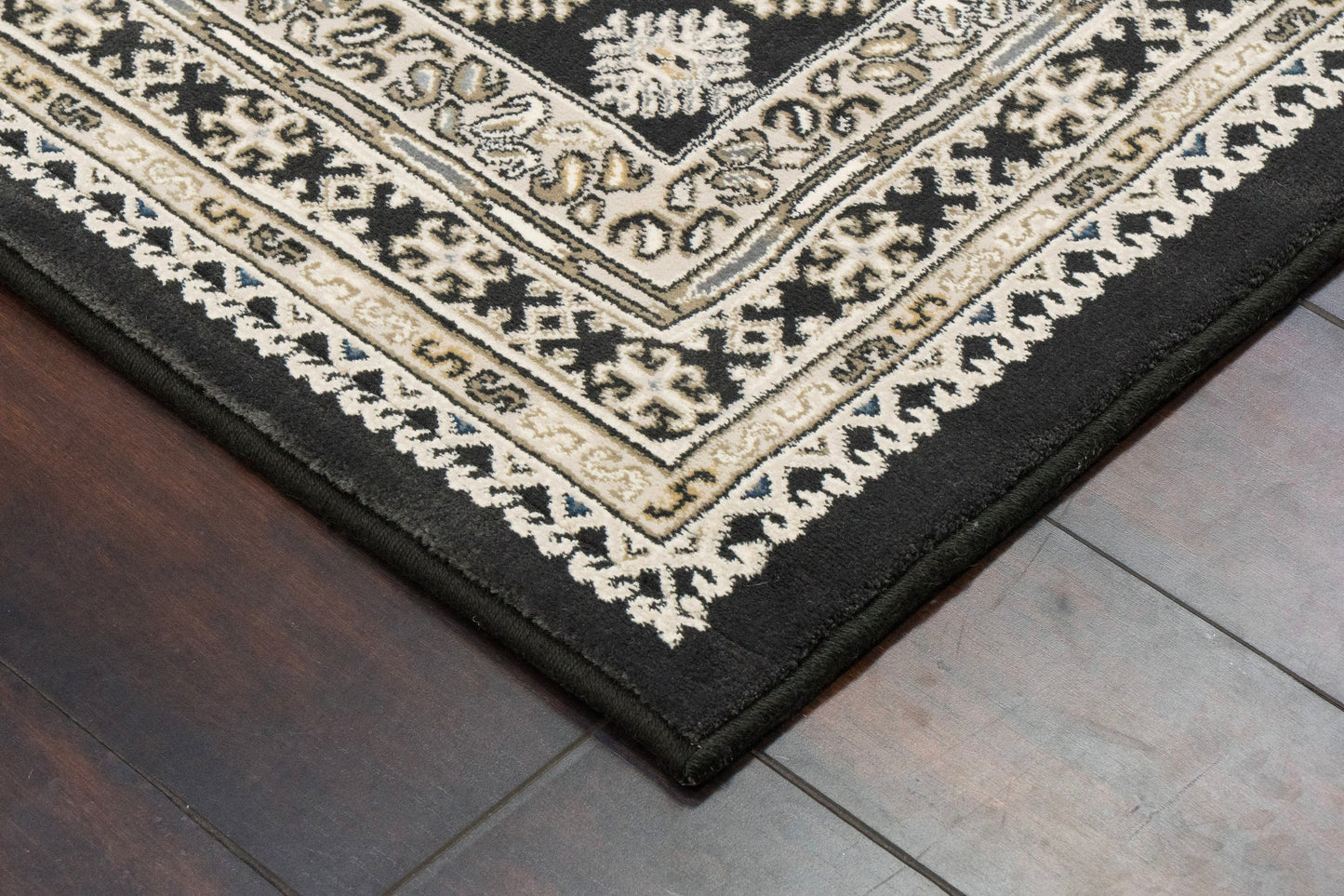 Ancient Garden 57102-3636 Charcoal/Silver Area Rug