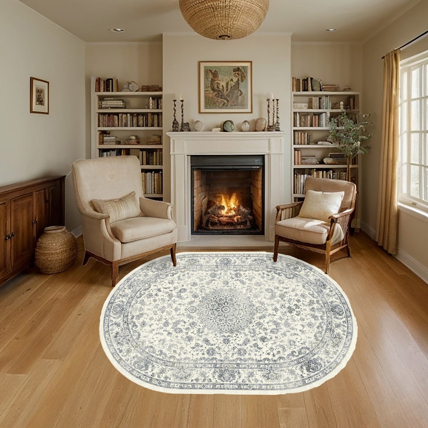 Ancient Garden 57109-6666 Cream Area Rug