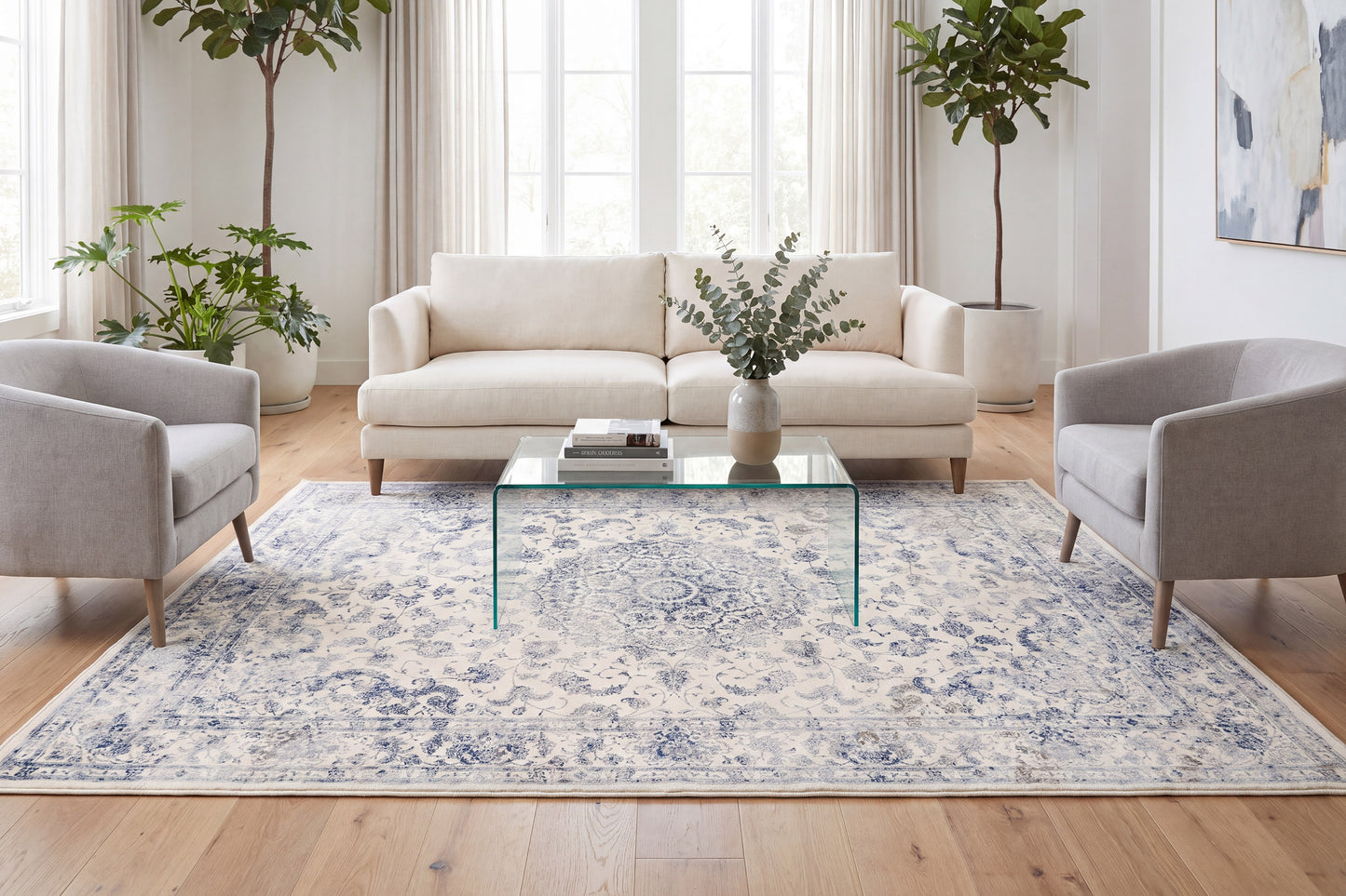 Ancient Garden 57109-6666 Cream Area Rug