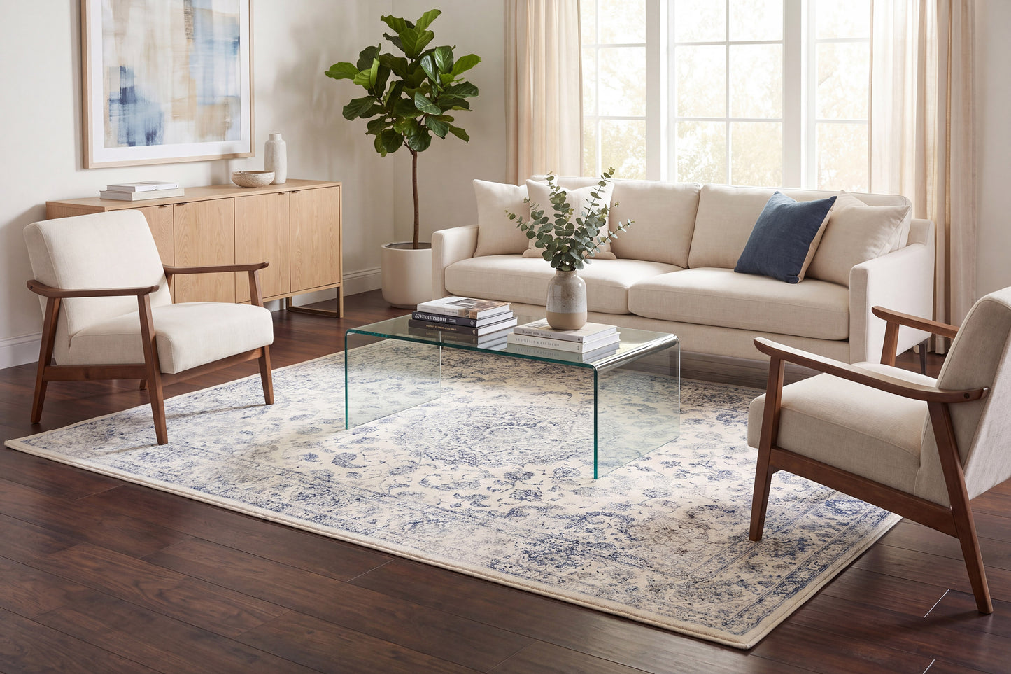 Ancient Garden 57109-6666 Cream Area Rug