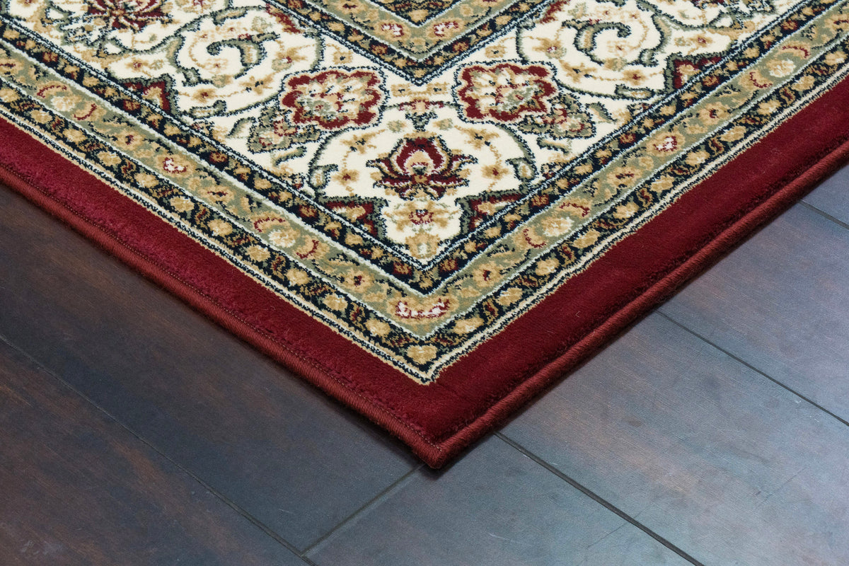 Ancient Garden 57119-1414 Red/Ivory Area Rug