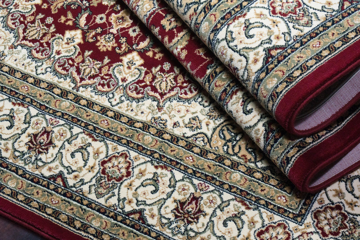 Ancient Garden 57119-1414 Red/Ivory Area Rug