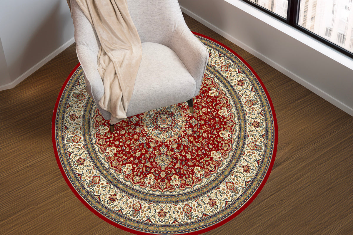 Ancient Garden 57119-1414 Red/Ivory Area Rug