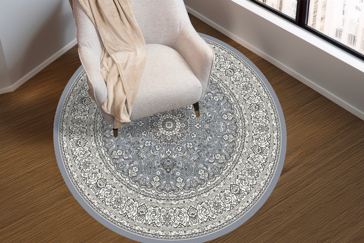 Ancient Garden 57119-4646 Steel Blue/Cream Area Rug