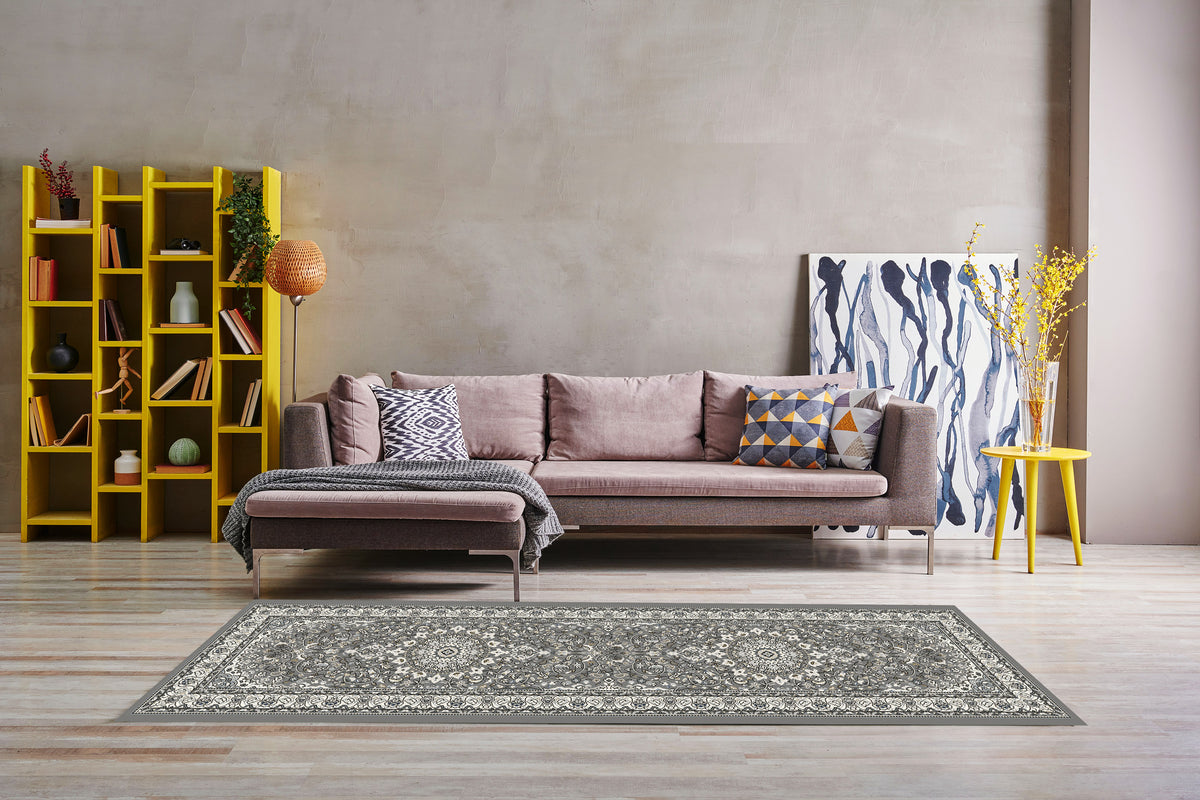 Ancient Garden 57119-5666 Grey/Cream Area Rug