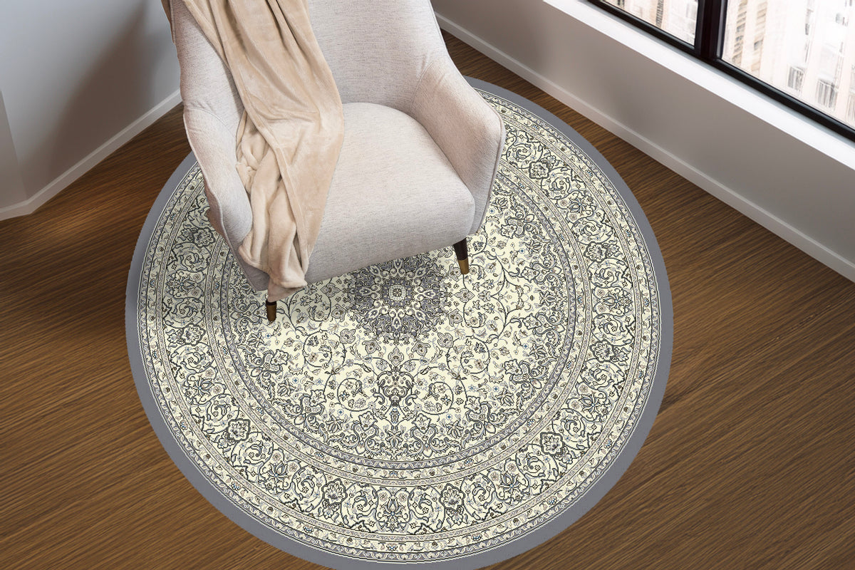 Ancient Garden 57119-5666 Grey/Cream Area Rug