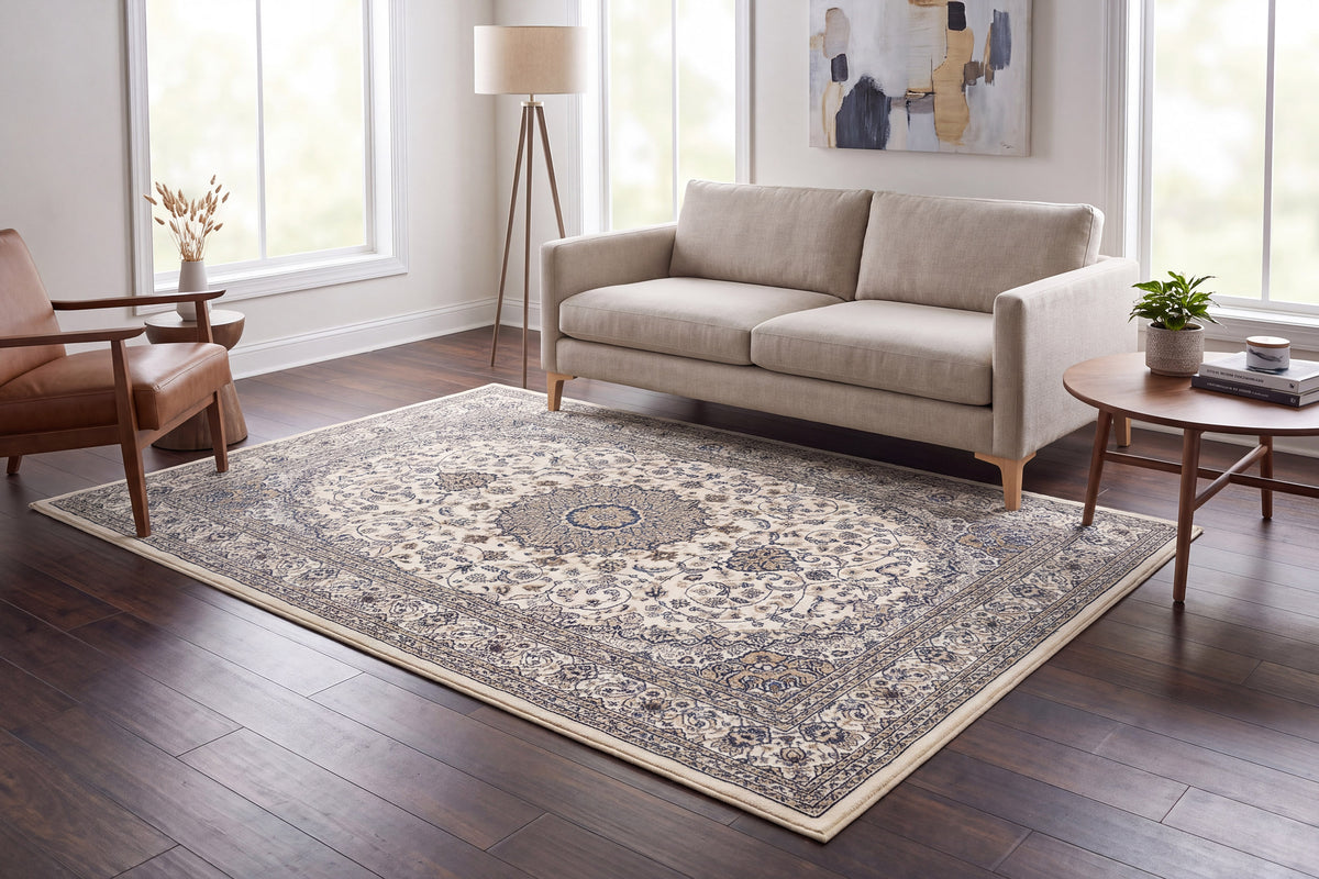 Ancient Garden 57119-6464 Ivory Area Rug