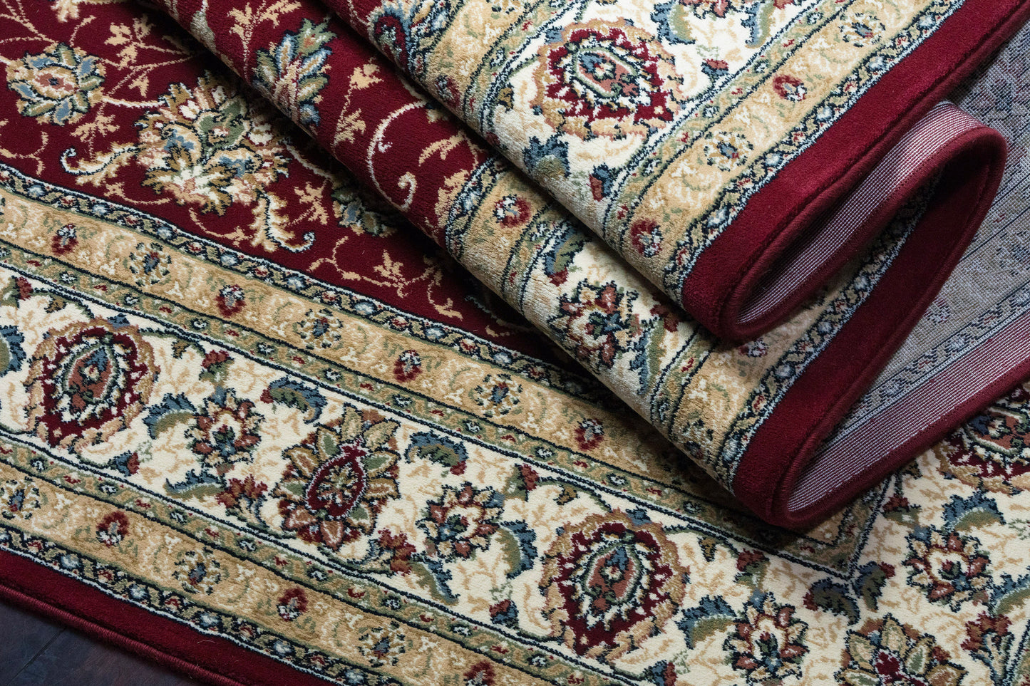 Ancient Garden 57120-1464 Red/Ivory Area Rug