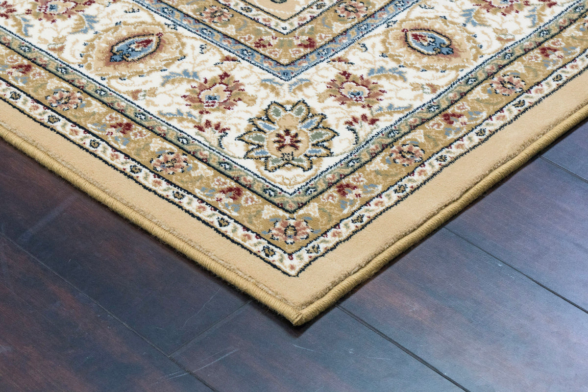 Ancient Garden 57120-2464 Light Gold/Ivory Area Rug