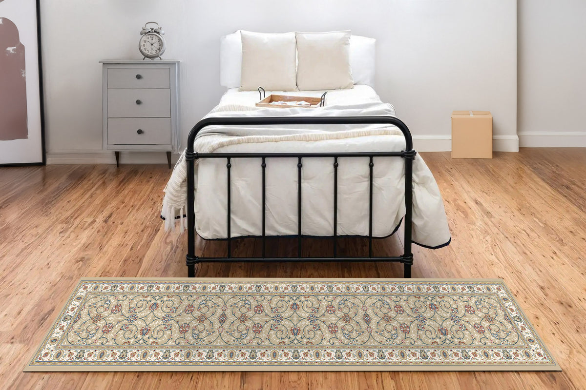 Ancient Garden 57120-2464 Light Gold/Ivory Area Rug