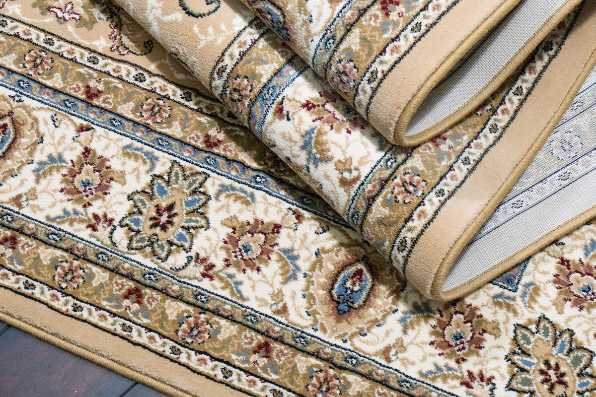 Ancient Garden 57120-2464 Light Gold/Ivory Area Rug