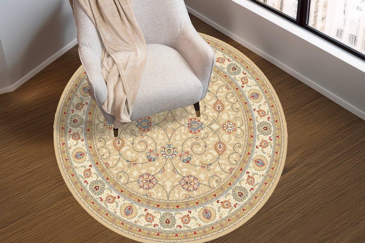 Ancient Garden 57120-2464 Light Gold/Ivory Area Rug