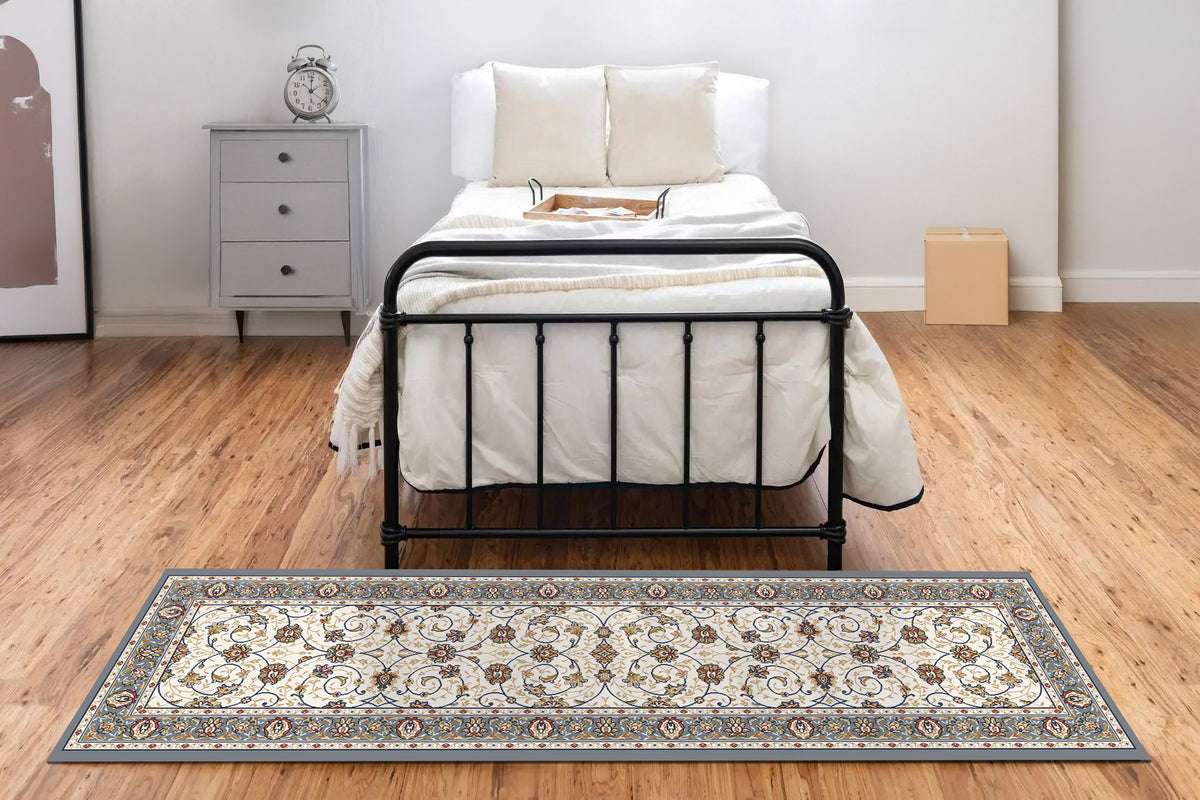 Ancient Garden 57120-6454 Ivory/Light Blue Area Rug