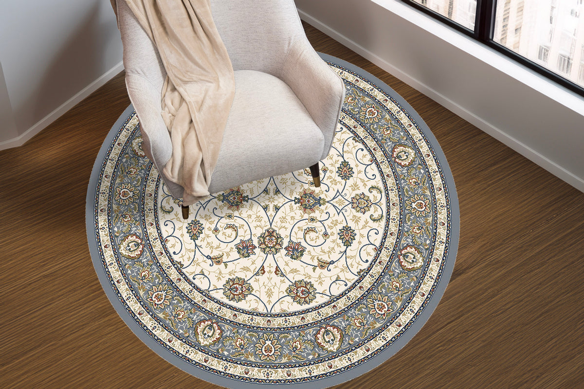 Ancient Garden 57120-6454 Ivory/Light Blue Area Rug