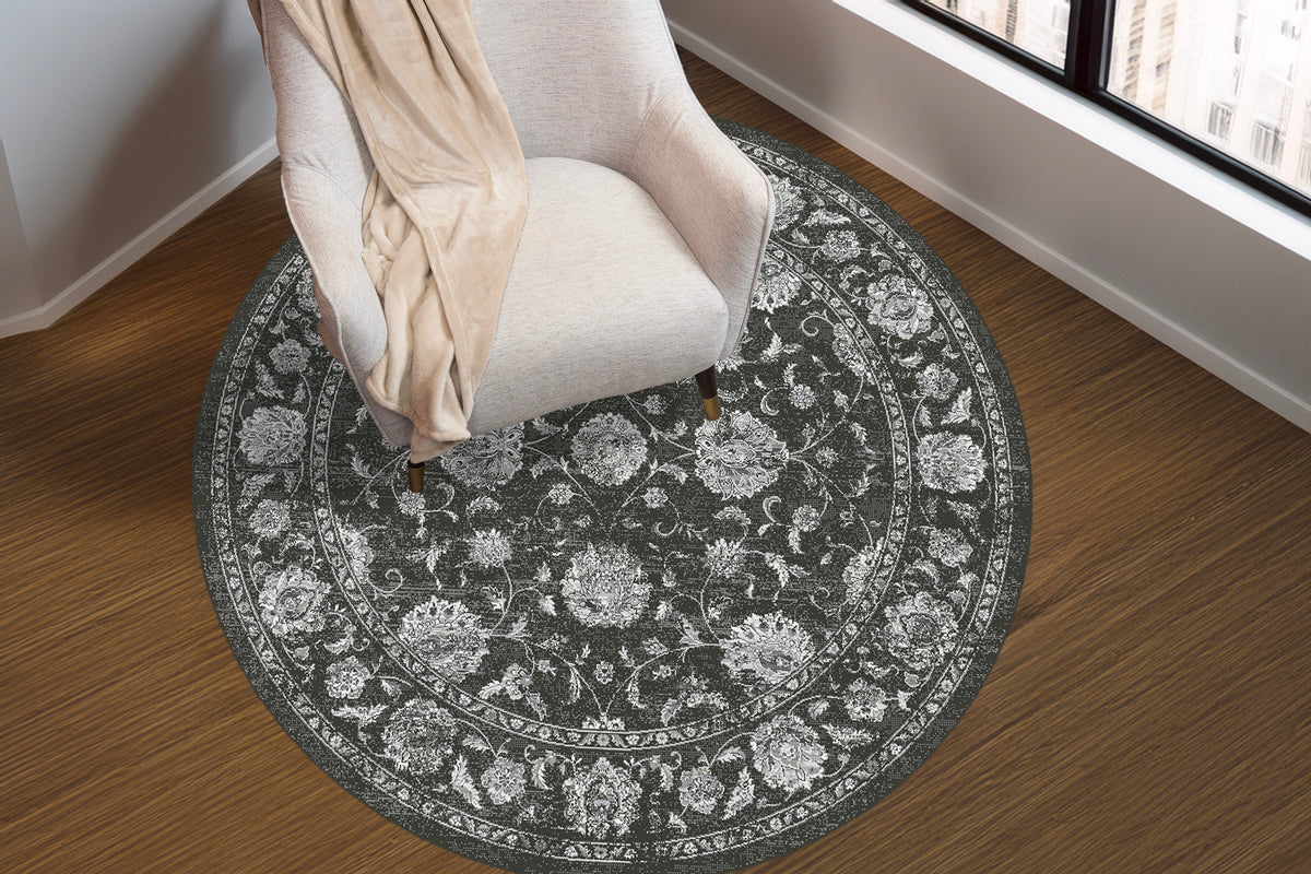 Ancient Garden 57126-3636 Charcoal/Silver Area Rug