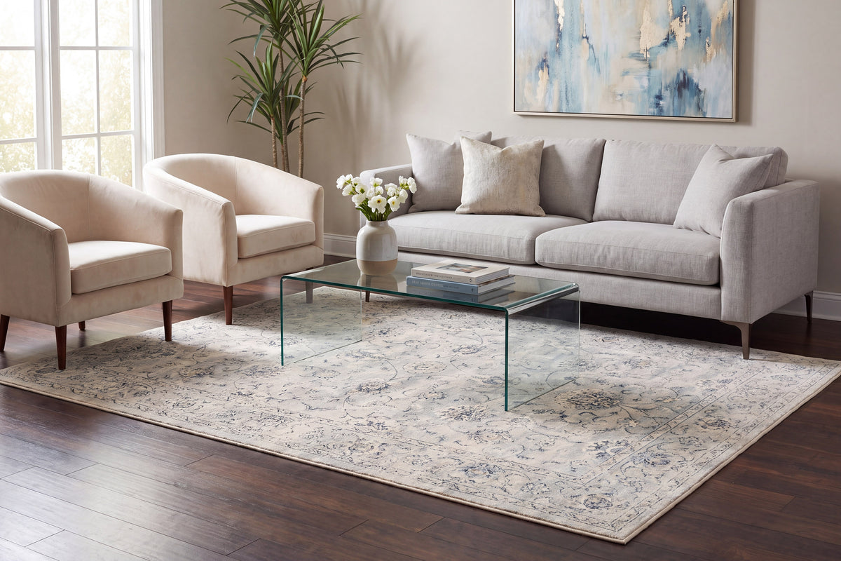 Ancient Garden 57126-9696 Silver/Grey Area Rug