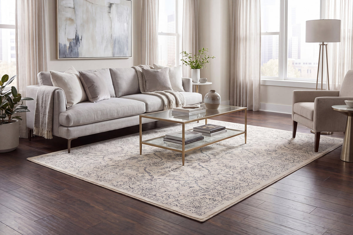 Ancient Garden 57136-9696 Silver/Grey Area Rug