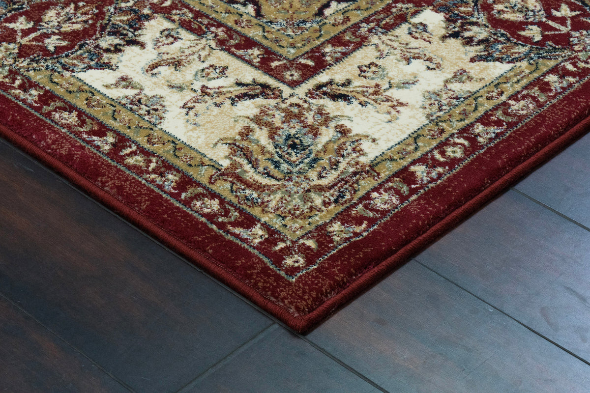 Ancient Garden 57158-1464 Red/Ivory Area Rug
