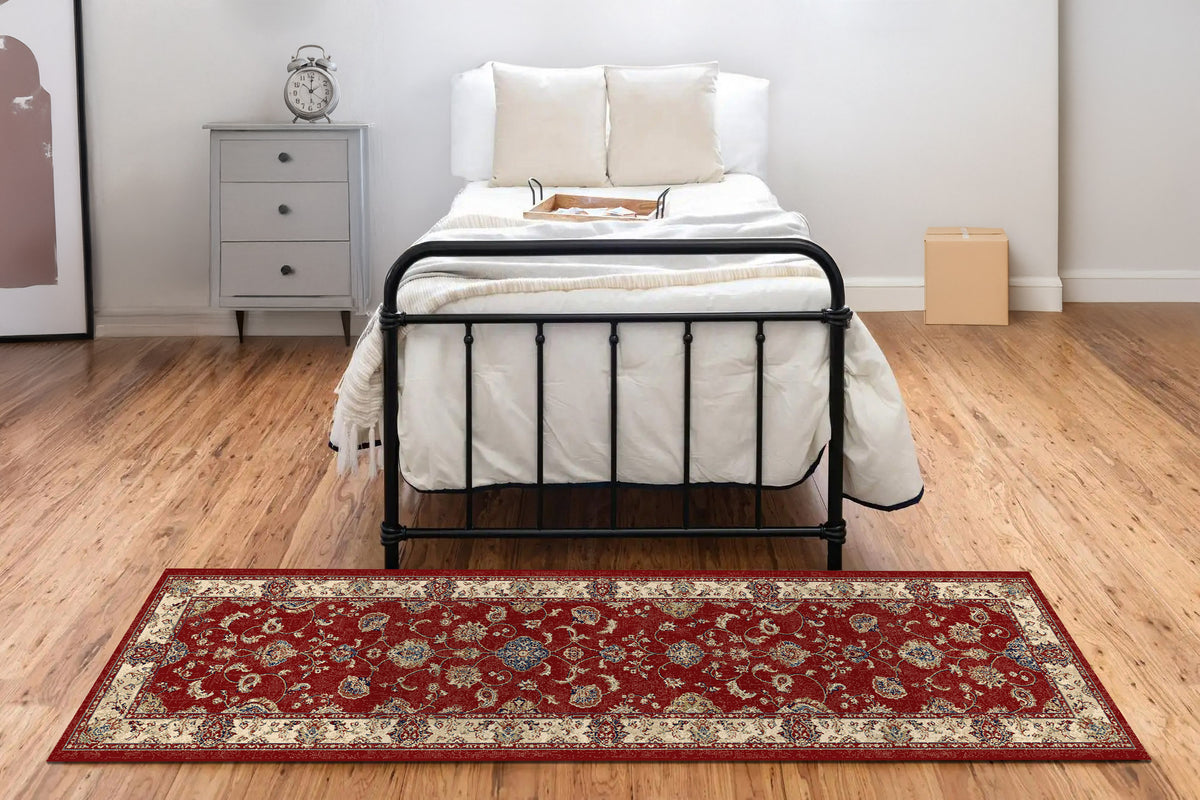 Ancient Garden 57158-1464 Red/Ivory Area Rug