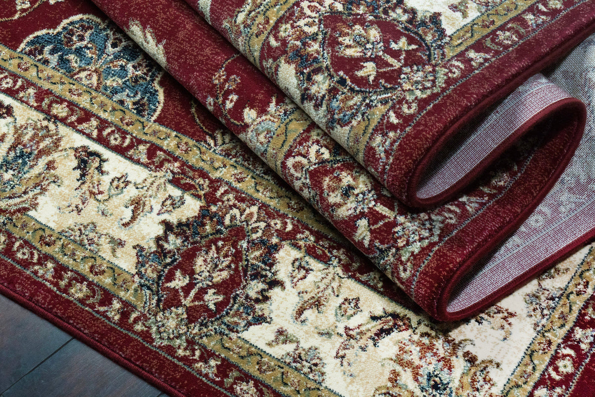 Ancient Garden 57158-1464 Red/Ivory Area Rug