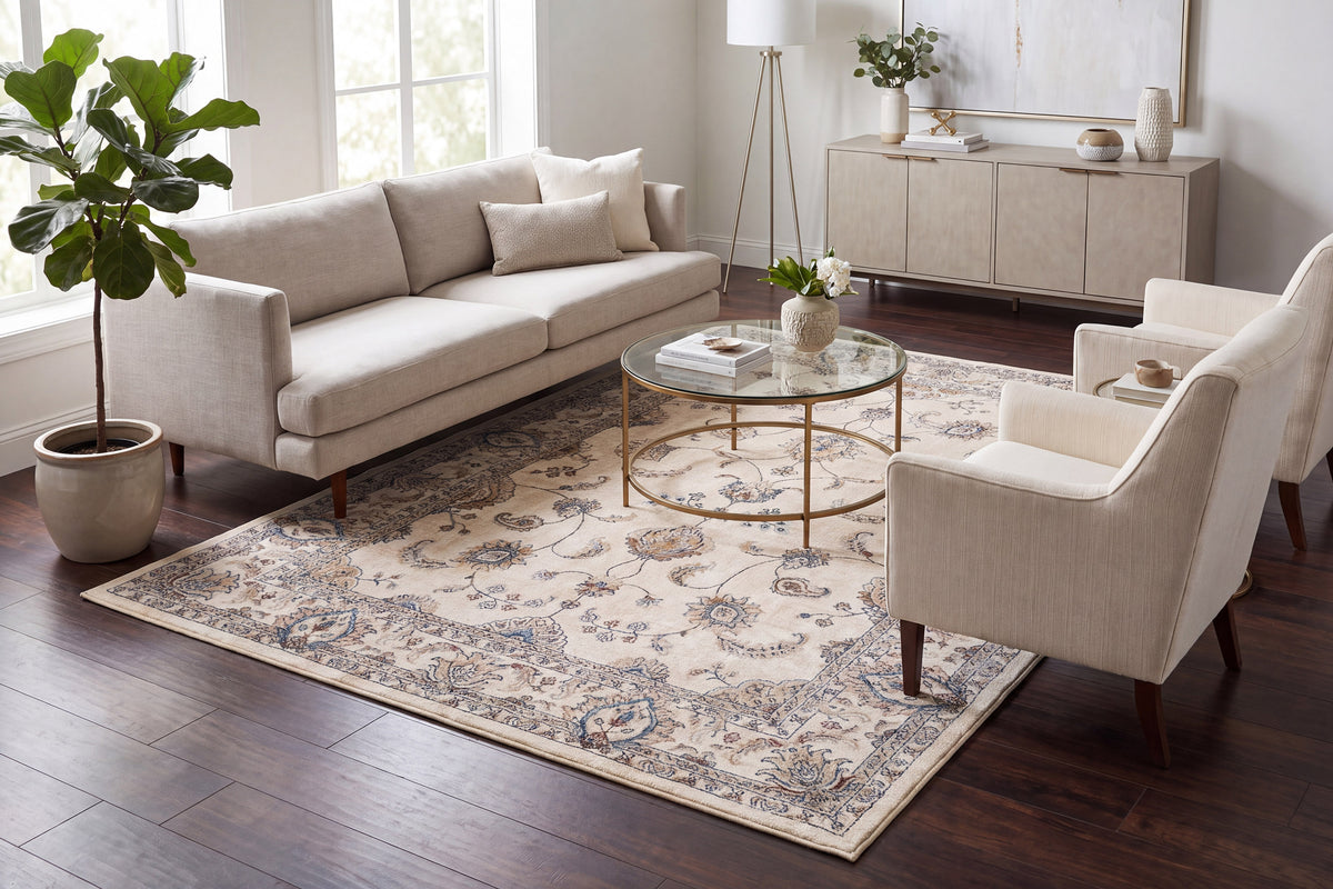 Ancient Garden 57159-6464 Ivory Area Rug