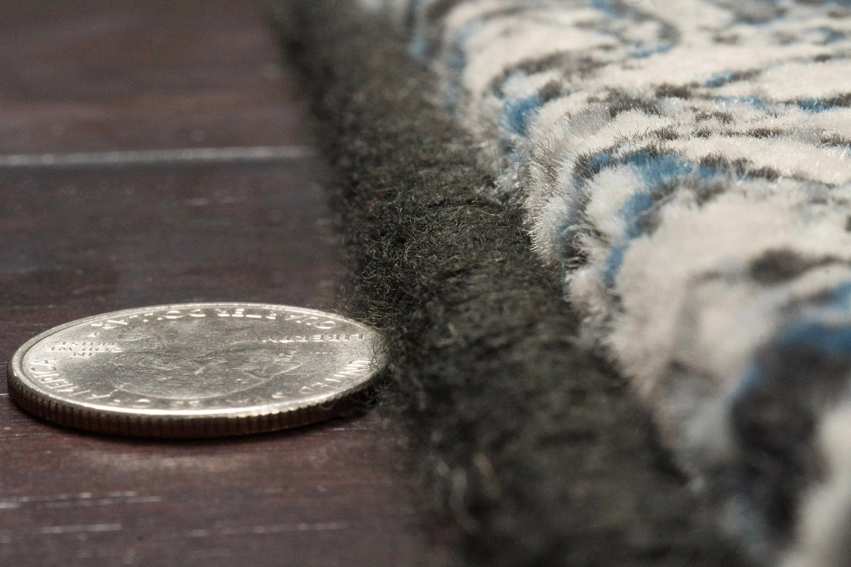 Ancient Garden 57162-3696 Steel Blue Area Rug