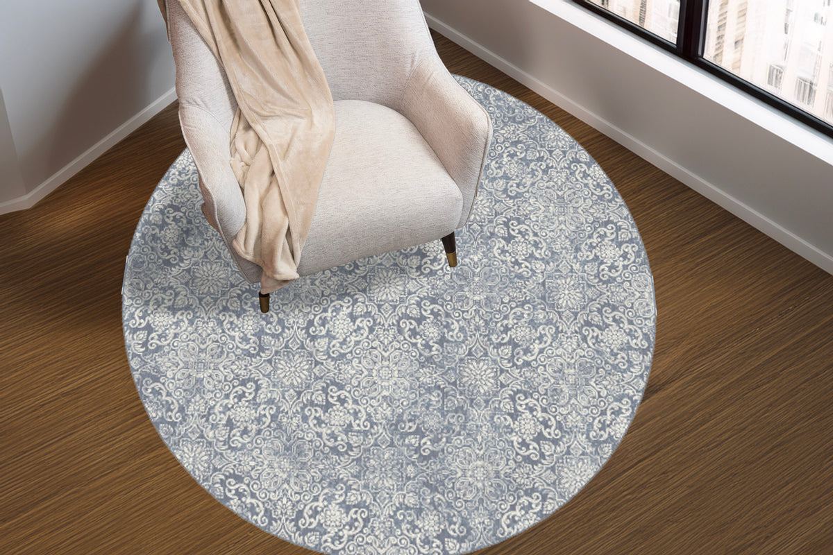 Ancient Garden 57162-4666 Light Blue Area Rug