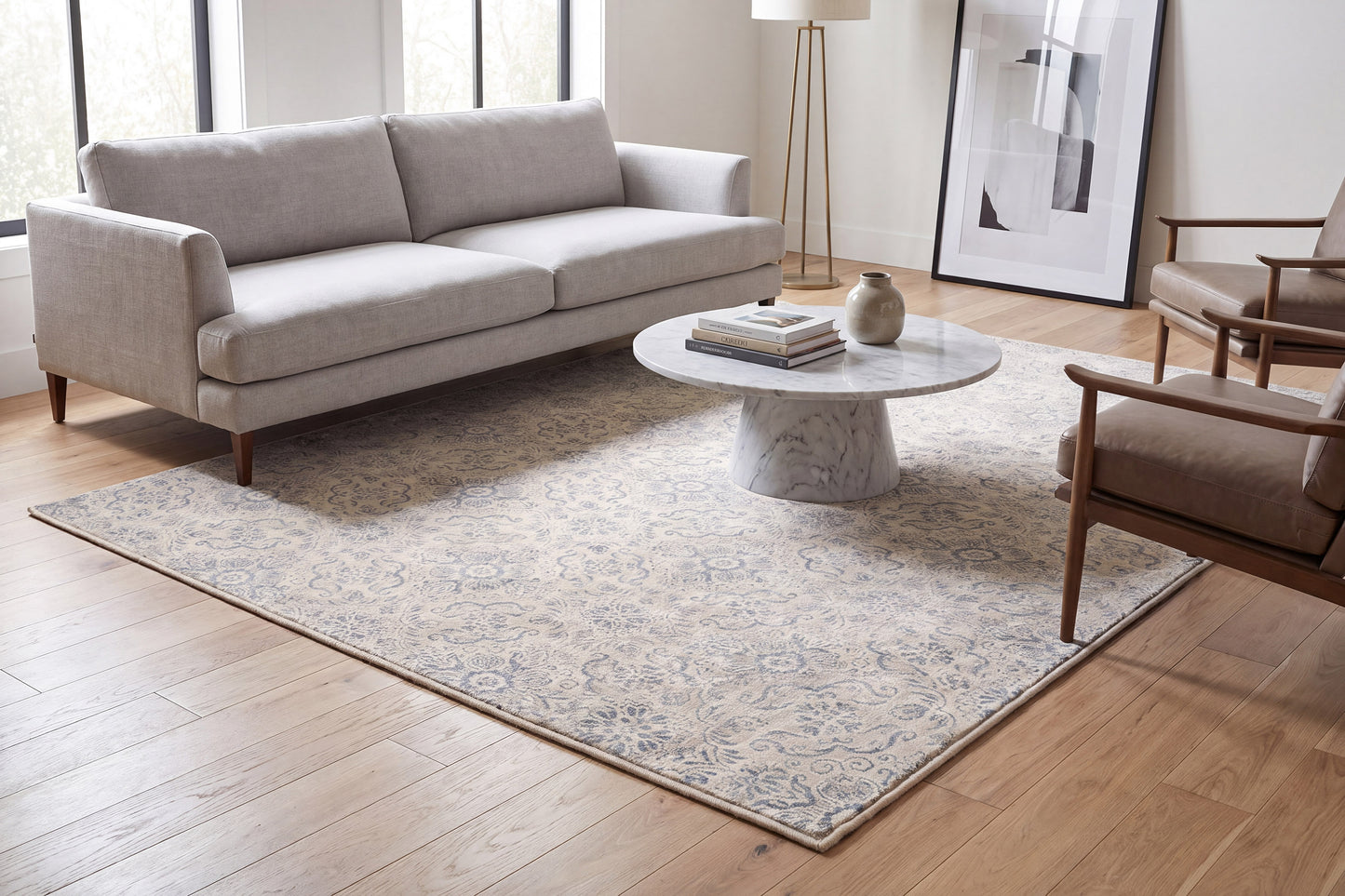 Ancient Garden 57162-9646 Silver/Grey Area Rug