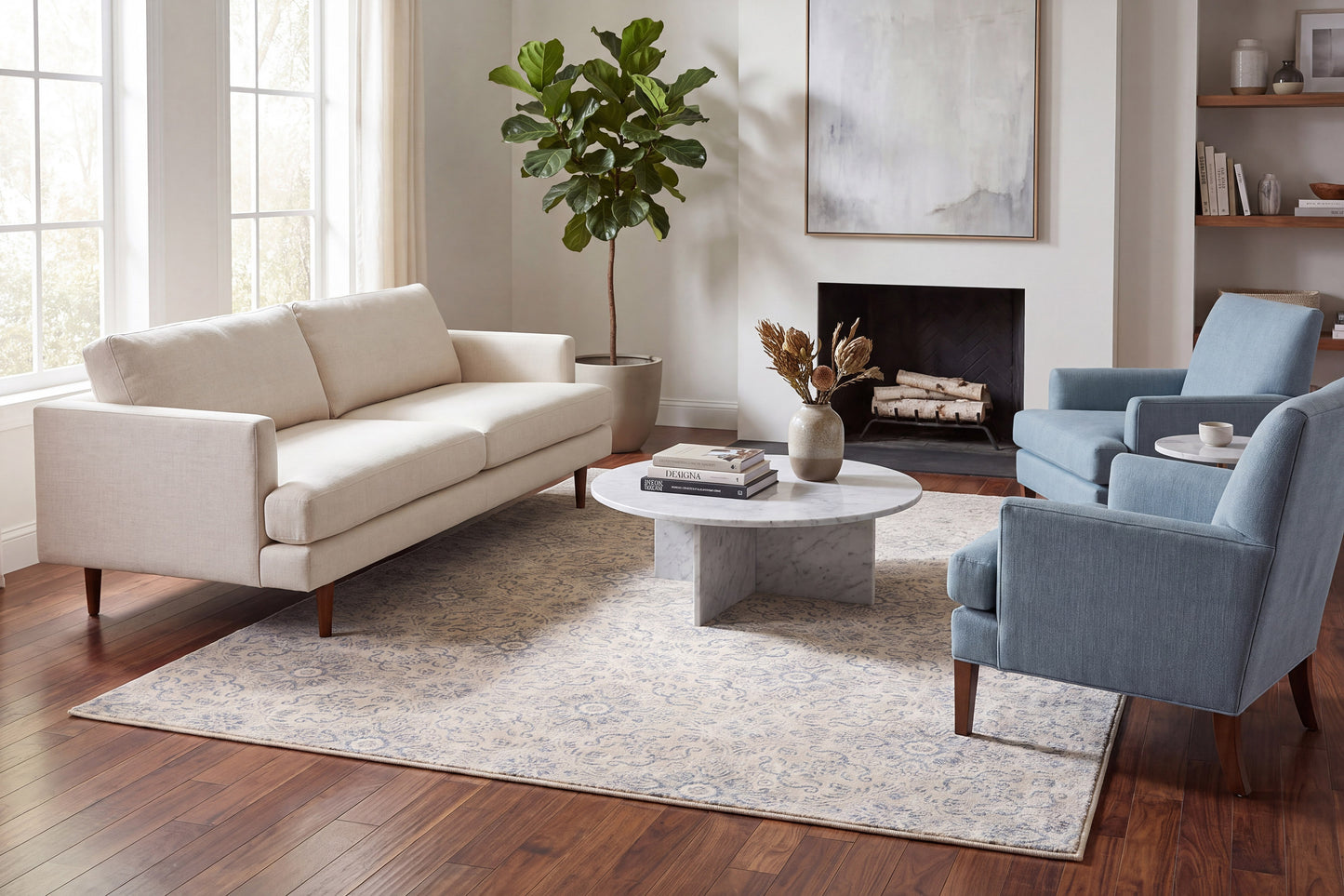Ancient Garden 57162-9646 Silver/Grey Area Rug
