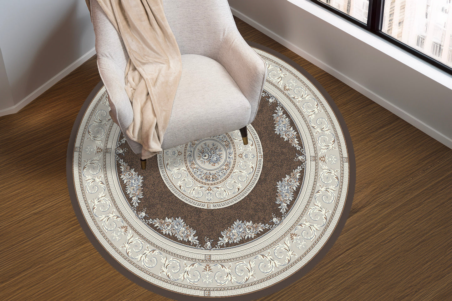 Ancient Garden 57226-3295 Brown/Cream Area Rug