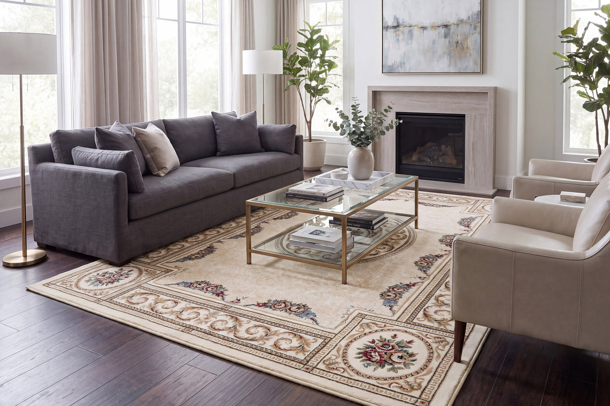 Ancient Garden 57226-6464 Ivory Area Rug