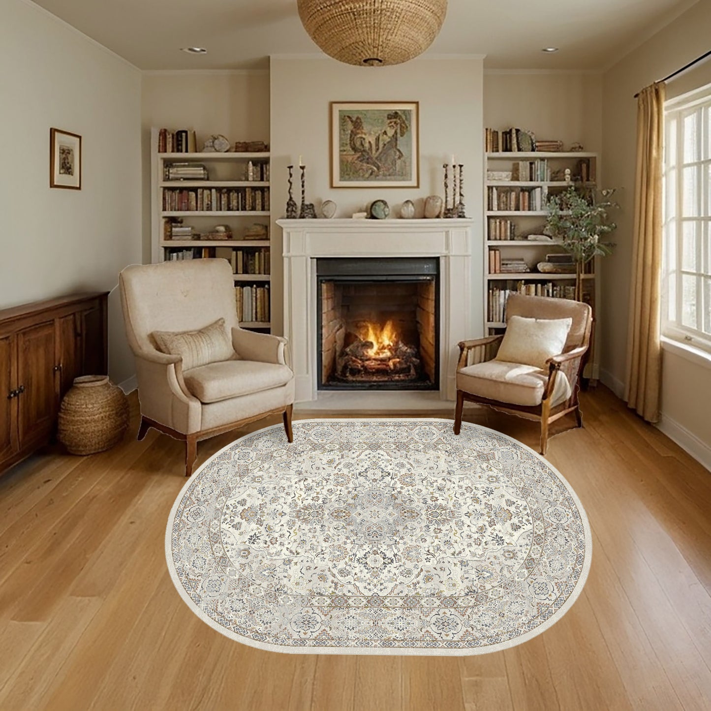Ancient Garden 57275-6295 Cream/Beige Area Rug