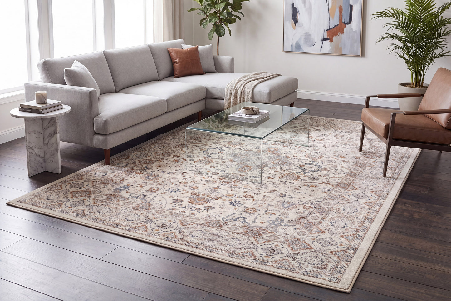 Ancient Garden 57275-6295 Cream/Beige Area Rug