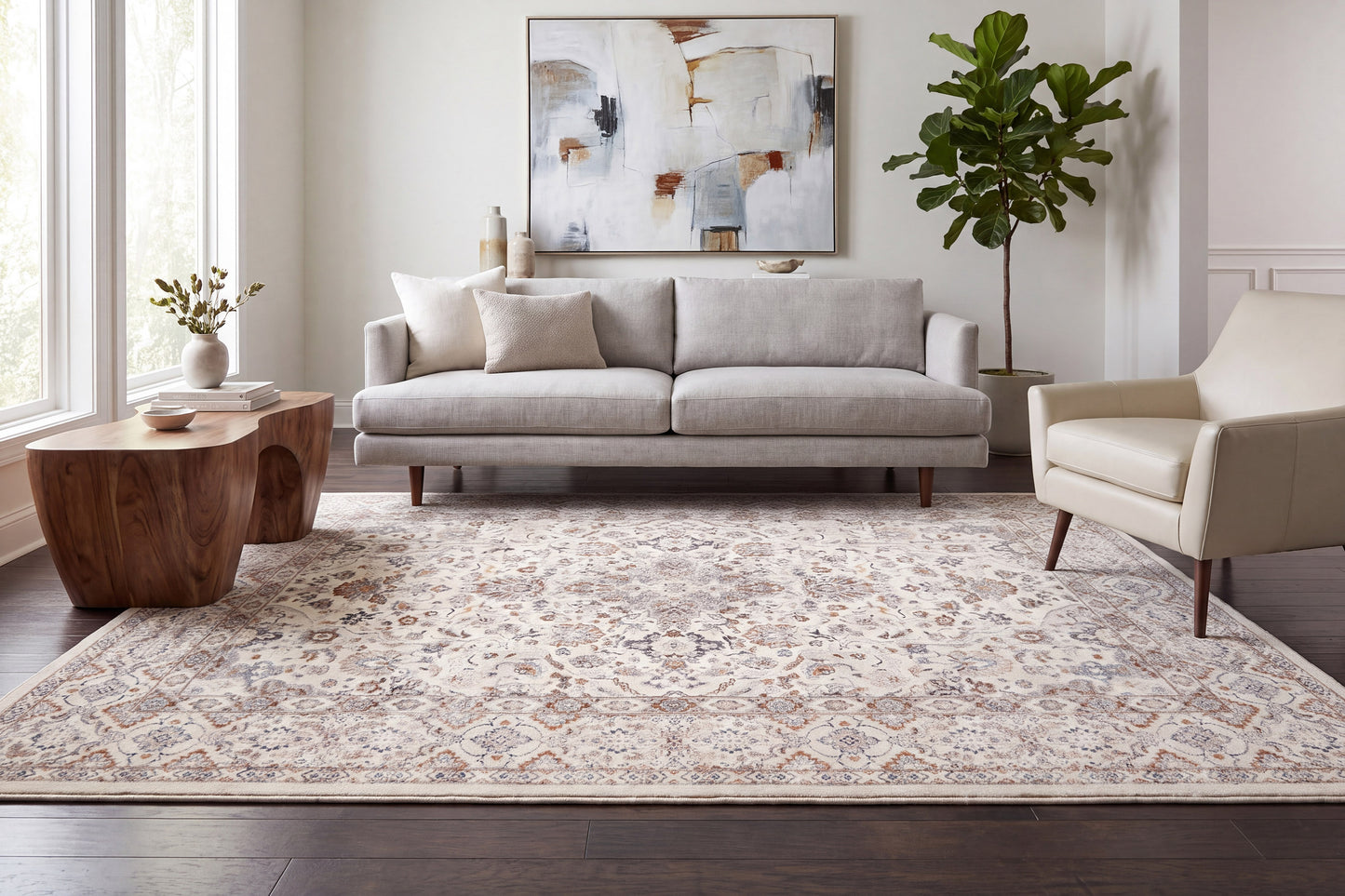 Ancient Garden 57275-6295 Cream/Beige Area Rug