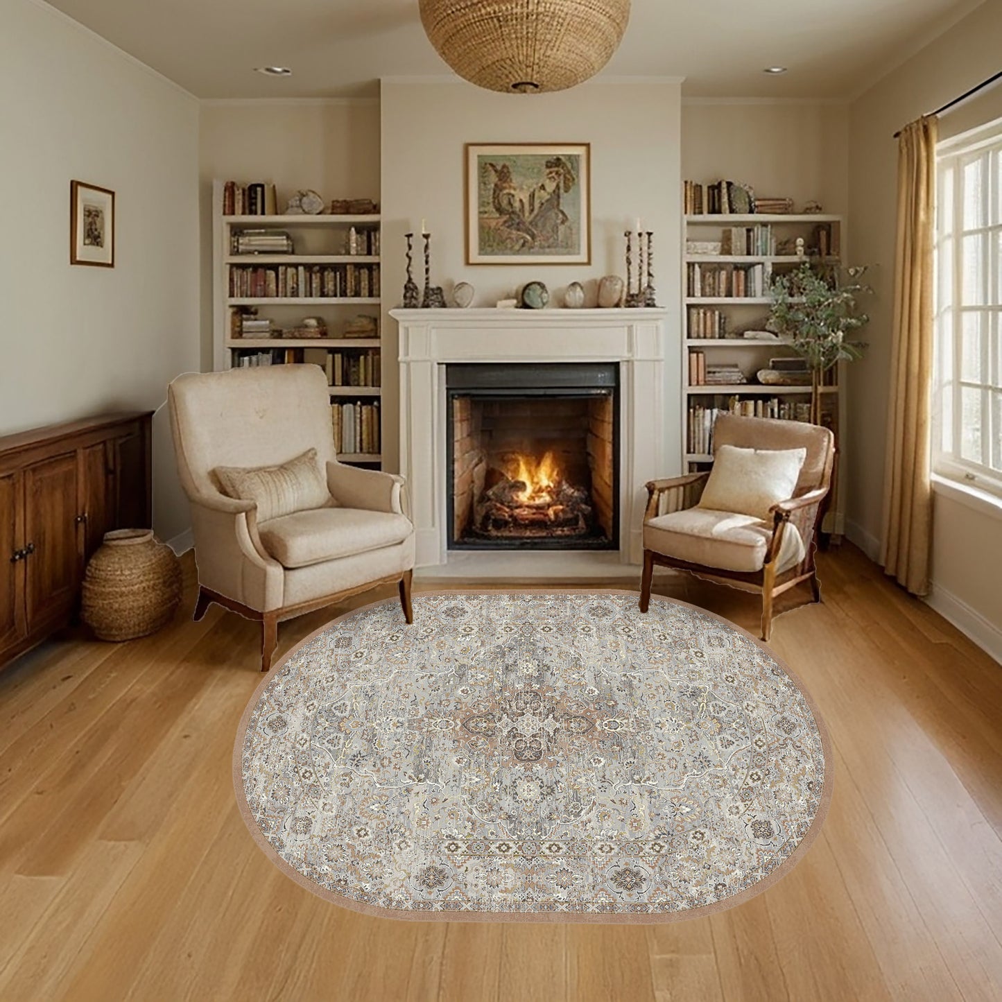 Ancient Garden 57275-9285 Beige/Multi Area Rug