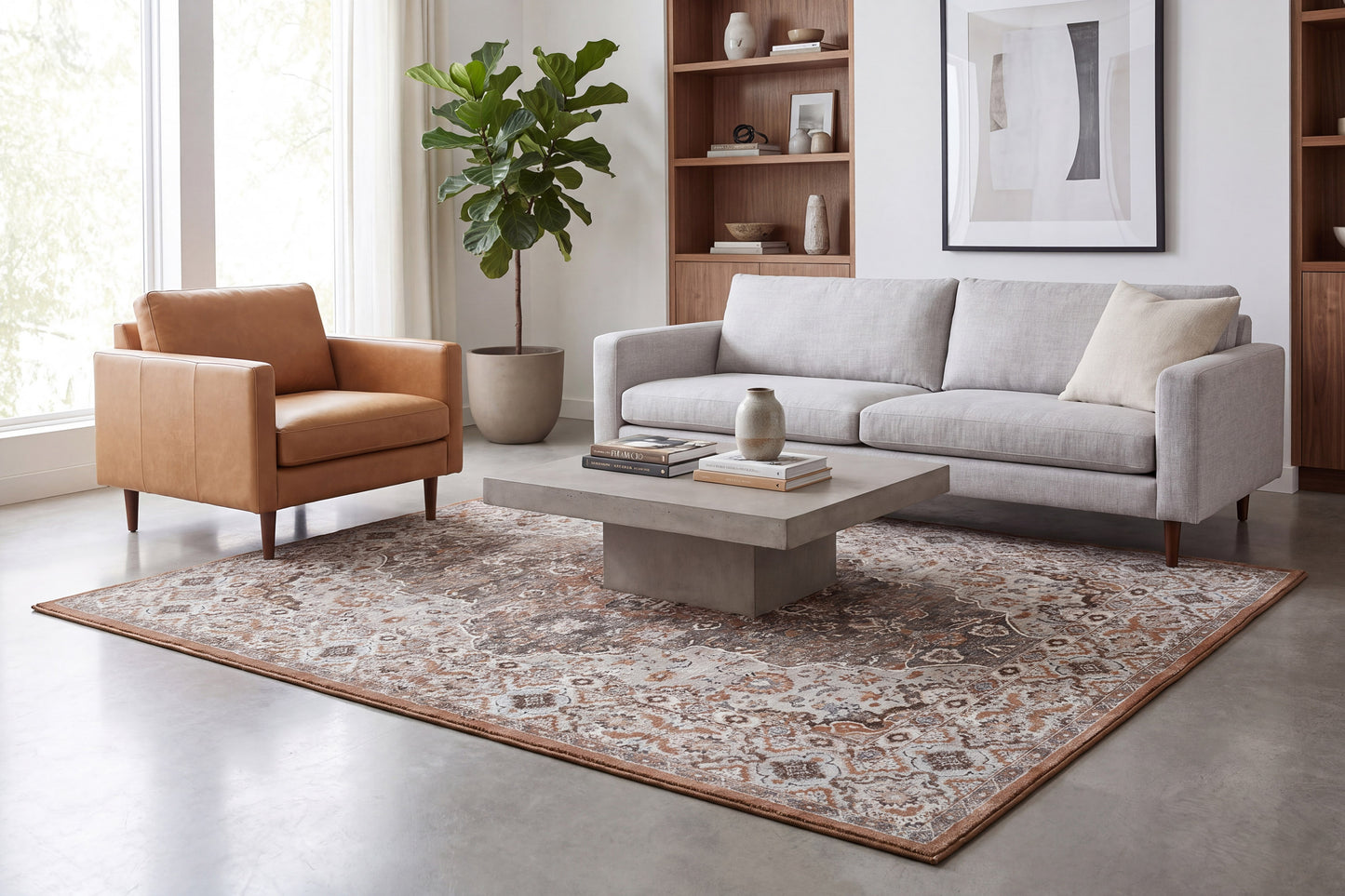 Ancient Garden 57275-9285 Beige/Multi Area Rug