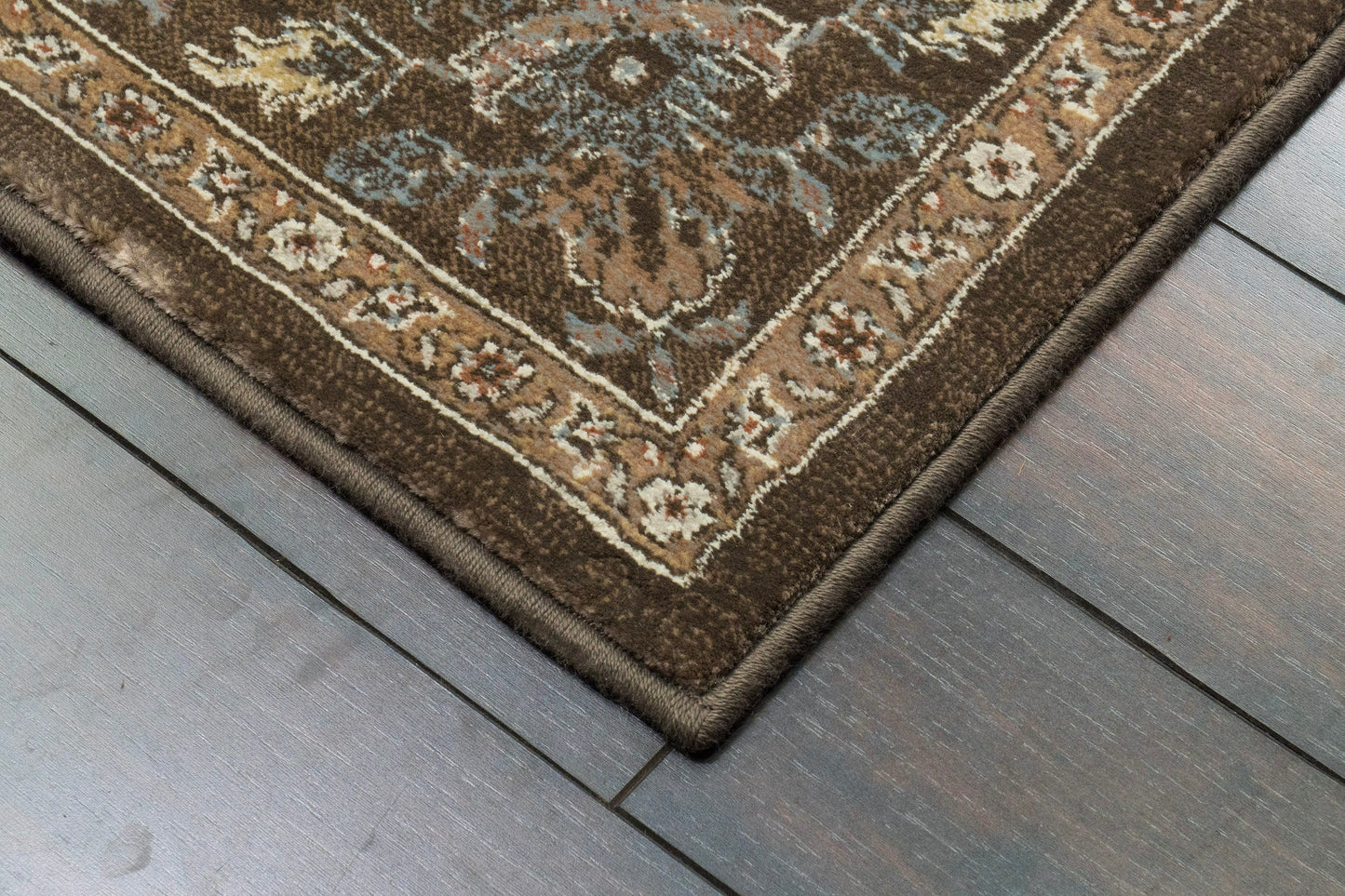 Ancient Garden 57276-3235 Dark Brown/Beige/Blue Area Rug