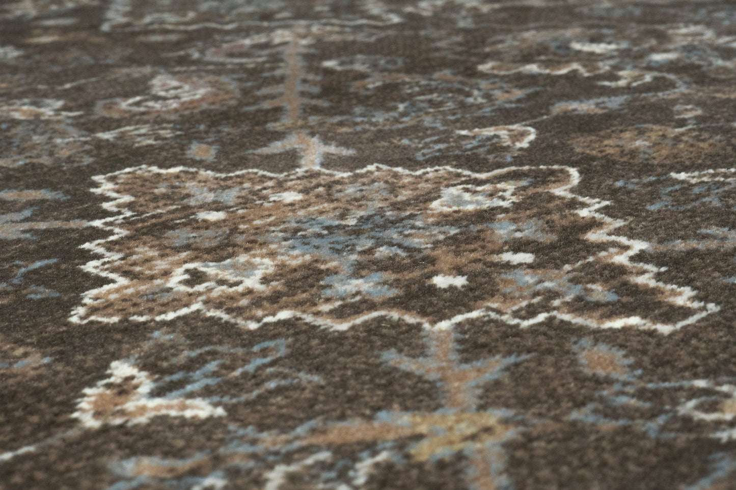 Ancient Garden 57276-3235 Dark Brown/Beige/Blue Area Rug