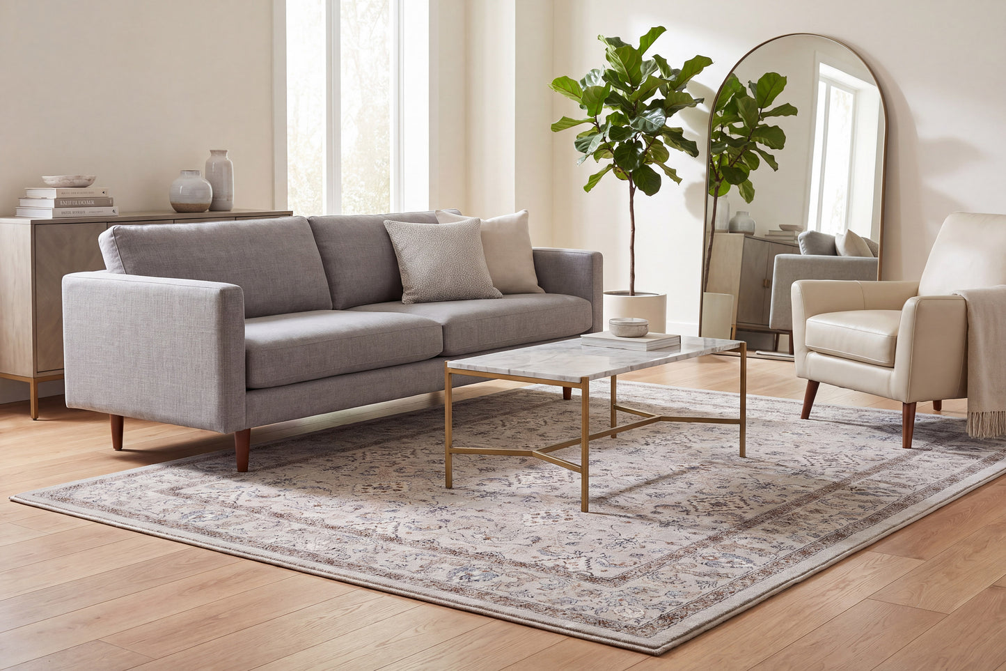 Ancient Garden 57276-9295 Cream/Beige Area Rug