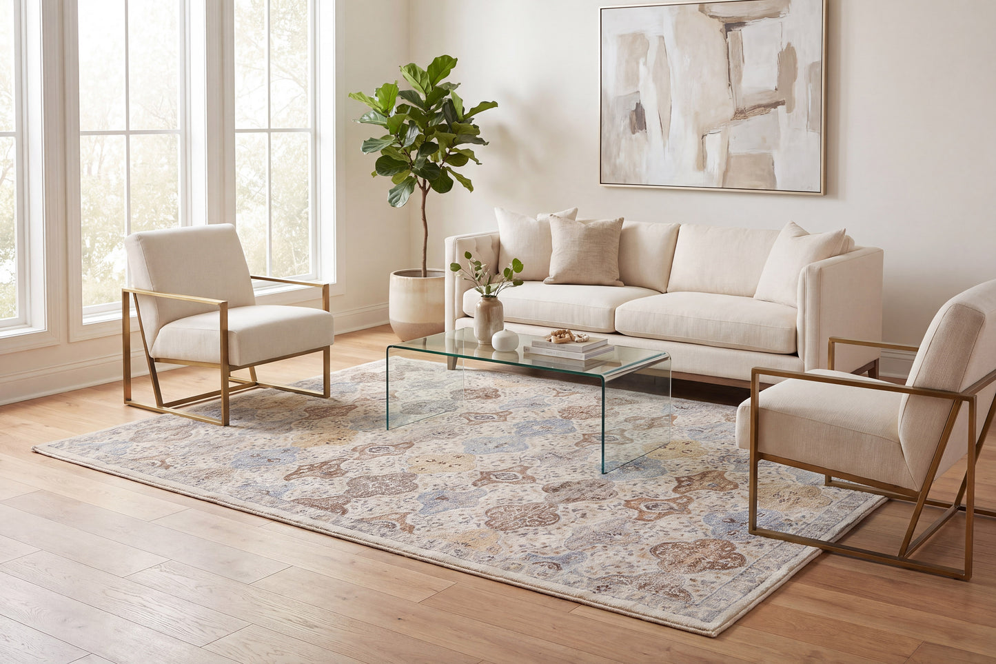 Ancient Garden 57279-9295 Cream/Multi Area Rug
