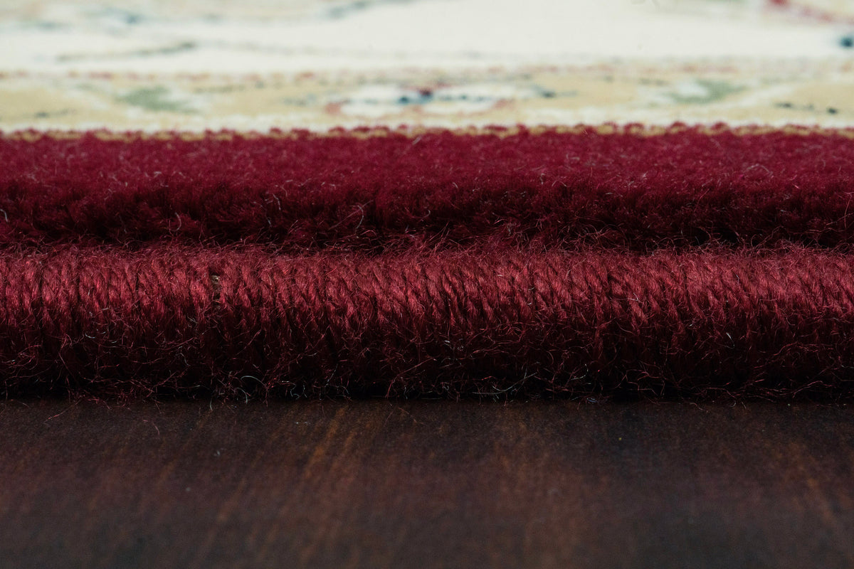 Ancient Garden 57365-1464 Red/Ivory Area Rug