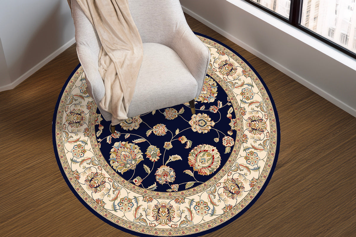 Ancient Garden 57365-3464 Blue/Ivory Area Rug