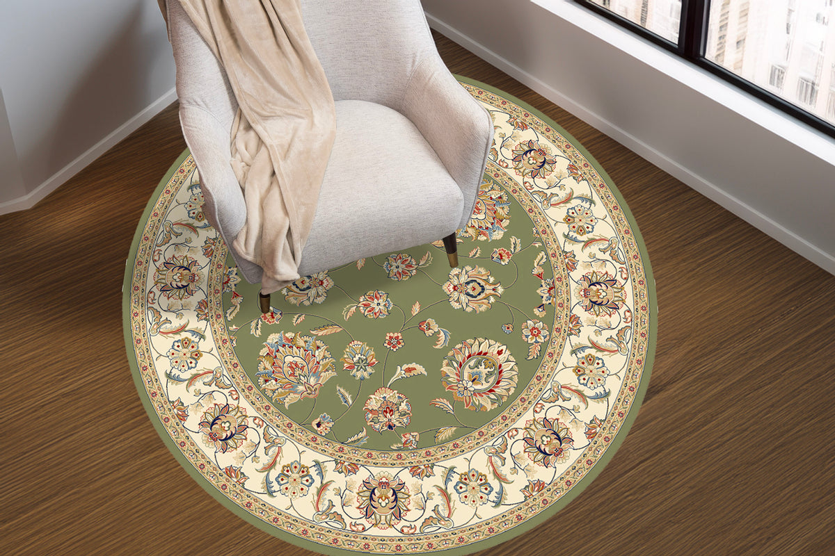 Ancient Garden 57365-4464 Green/Ivory Area Rug