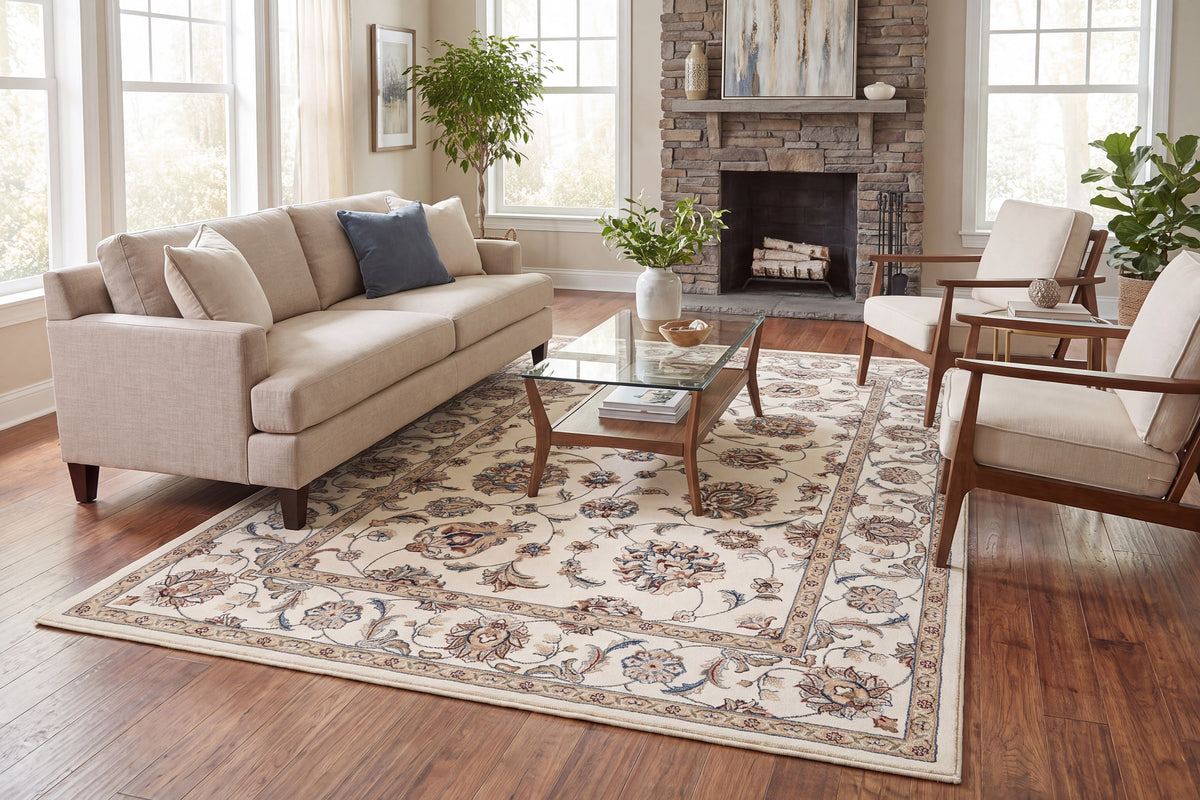 Ancient Garden 57365-6464 Ivory Area Rug