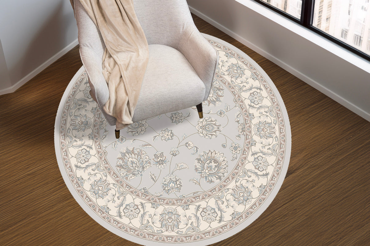 Ancient Garden 57365-9666 Grey/Cream Area Rug