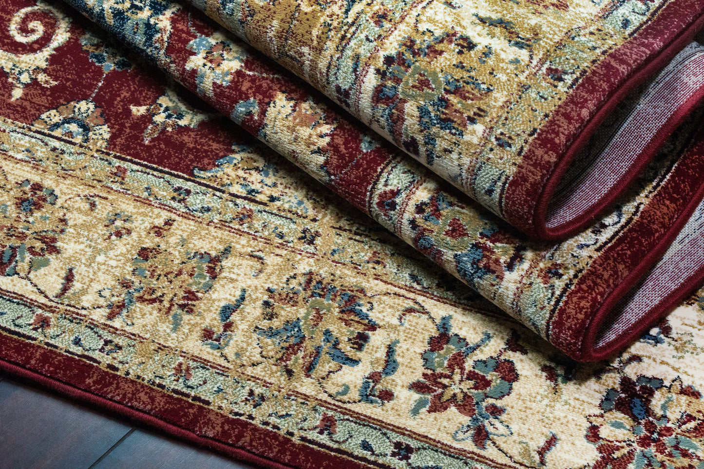 Ancient Garden 57559-1464 Red/Ivory Area Rug