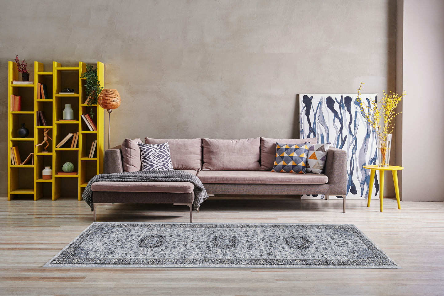 Ancient Garden 57559-9656 Silver/Grey Area Rug