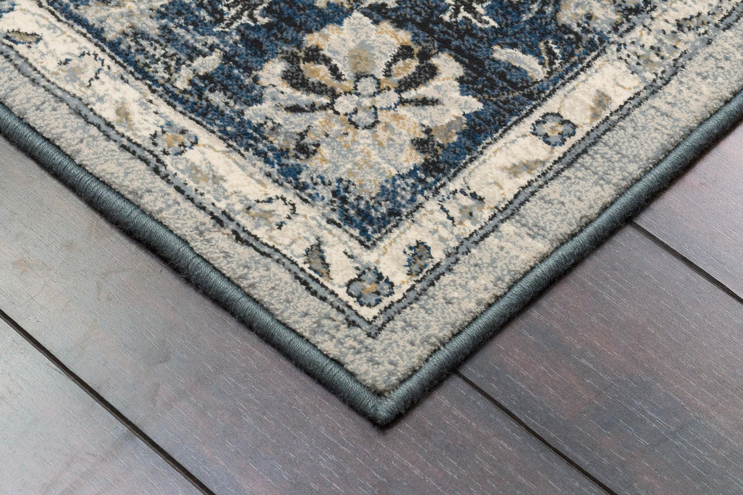 Ancient Garden 57559-9686 Silver/Blue Area Rug