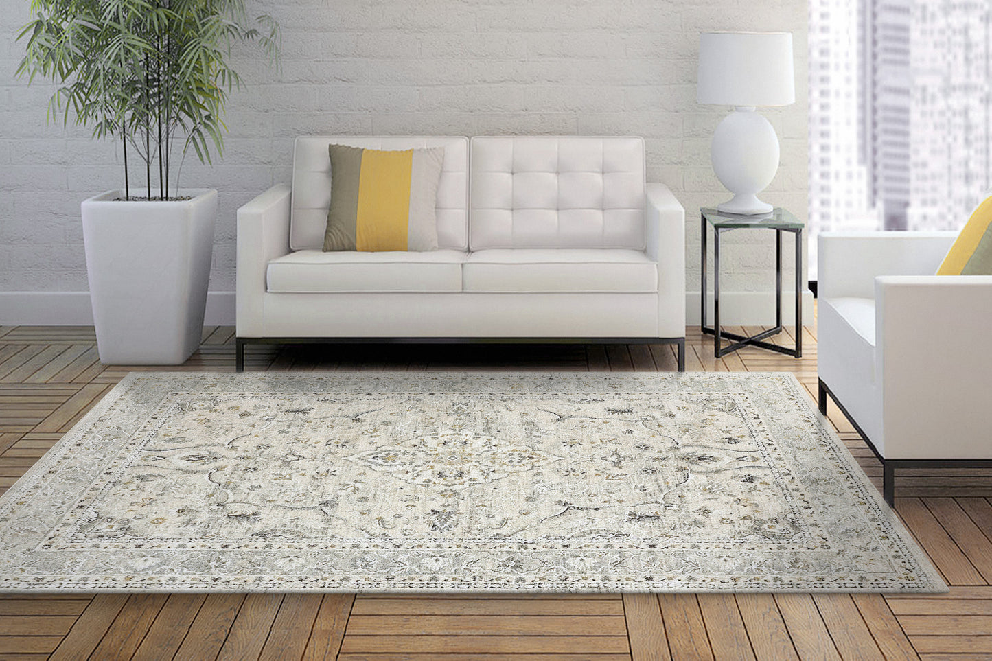 Annalise 7605-105 Cream/Blue Area Rug